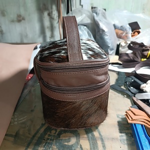 Caja de maquillaje de cuero de piel de vaca de alta calidad, Kit de maquillaje occidental de moda, caja de cosméticos de piel de vaca - Product Image 4