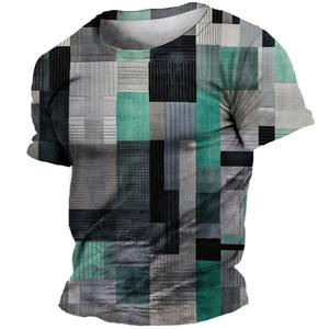 T-shirts d'été décontractés à manches courtes et respirants anti-boulochage 100% coton pour hommes - Product Image 1