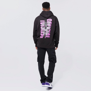 Men's Oversized <b>Black</b> Hooded Sweatshirt Casual <b>Fleece</b> Pullover Regular Fit Solid Color Pocket Design Winter Wear 100% Cotton - Product Image 4