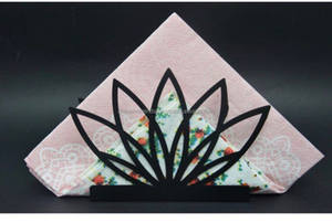 Porte-serviettes en fer massif noir de qualité supérieure avec un design élégant, parfait pour les hôtels, les restaurants et les articles de table - Product Image 2