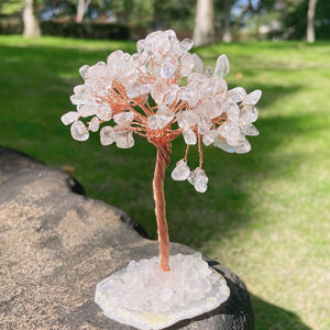 Prix de gros Haute Qualité Feng Shui Pierres de Cristal de Guérison Naturelle Croissance Arbre de Cristal Arbre de Vie Cristal Arbre d'argent - Product Image 6