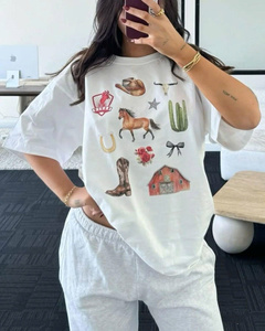 Vintage Western Cowgirl Graphic <b>T</b> <b>Shirt</b> aesthetic <b>cowboy</b> horse print tee soft cotton casual streetwear top trendy outfit - Product Image 5