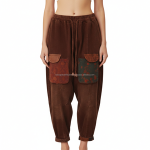 Pantalon large vintage style bohème pour homme en coton, coupe ample avec poches – Vente en gros - Product Image 1