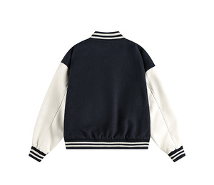 Veste pour hommes, veste à surpiqûres à couleurs bloquées, manteau classique, décontracté, polyvalent, sportif, rétro pour hommes - Product Image 4