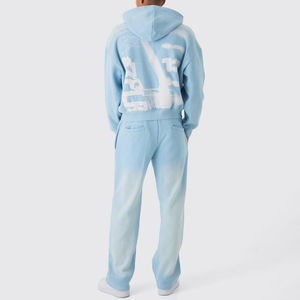 Chándales de lavado ácido de alta calidad de estilo único para mujer, venta al por mayor, chándal ligero de hombro caído para hombre y mujer - Product Image 2