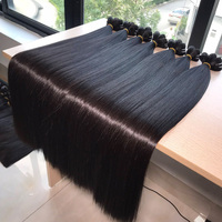 Extensiones de Cabello Virgen Vietnamita Super Double Drawn Liso Natural, Paquetes de Cabello Crudo Funmi sin Procesar, Negro Natural, Venta al por Mayor