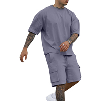 Ensemble de costume sur mesure pour homme, tenue deux pièces, streetwear, été, t-shirts surdimensionnés personnalisés, ensemble de survêtement sportif pour homme, t-shirt et short