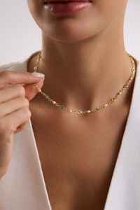 Collier de perles d'aquamarine, chaîne en verre, bijoux en pierres précieuses, collier élégant à la mode, cadeau pour femmes, cadeau de demoiselle d'honneur - Product Image 2