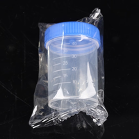 Conteneur jetable pour échantillons d'urine avec couvercle à vis bleu, 30 ml/60 ml/90 ml, étanche, pour tests médicaux en laboratoire et clinique