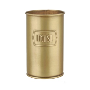 Bulk Sale Metal Round Shape Gold & <b>Copper</b> <b>Utensil</b> Holder with Custom Logo Printing in Wholesale Price - Product Image 1