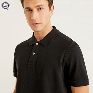 100% algodón de estilo sólido para hombre para polo con bordado informal de manga corta ropa de golf tacto formal hecho de tela de Jersey - Product Image 6