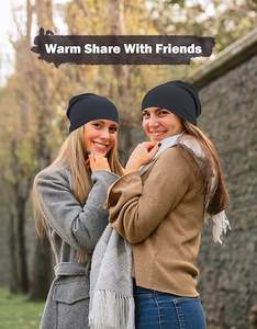 Style vieilli Long Slouchy Beanie Chapeaux pour hommes femmes Bonnets Baggy surdimensionnés avec broderie 3D Ajustement à la mode pour toutes les tailles - Product Image 3