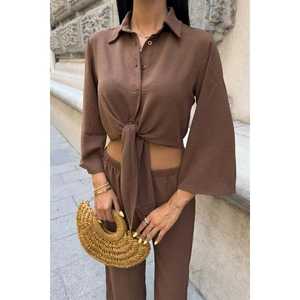 Costume d'été décontracté Ayrobin avec chemise à nouer et pantalon fendu Modèle 10179 - Product Image 1