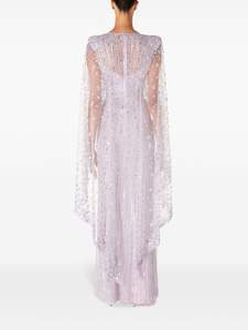 เดรสแม็กซี่แขนยาวคอกลมทรงเอที่สง่างามสำหรับงานแต่งงานงานพรอมงานเลี้ยงตอนเย็นกันไฟฟ้าสถิตย์ระบายอากาศได้ - Product Image 6