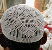Chapeau de prière musulman de qualité supérieure, tricoté à la main, 100% coton, style formel, usage quotidien, extérieur, décontracté, toutes saisons, personnalisable