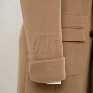 Trench-coat long classique à double boutonnage pour homme avec ceinture, coupe-vent, vêtements d'extérieur en coton mélangé - Product Image 3