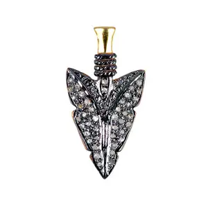925 ayar gümüş açacağı elmas Arrowhead Charms kolye katı gümüş elmas Mini kolye hediye için güzel takı üreticisi