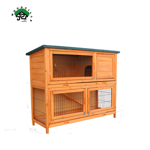 Fournitures pour animaux de compagnie en gros d'usine Cages d'élevage de lapins en bois pour l'extérieur - Product Image 1