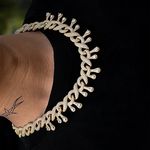 Moissanite Baguette cadena cubana plateado VVS diamante colgante collar helado cadena cubana Hip Hop joyería - Product Image 3