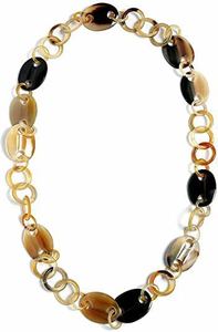 Collar de cuerno de buey de búfalo de estilo clásico de moda Unisex con accesorio de perla de imitación ecológico para mujeres y niñas - Product Image 4