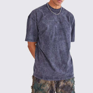 T-shirt surdimensionné pour homme en coton lourd respirant à séchage rapide écologique avec logo personnalisé vintage imprimé à l'écran sérigraphié - Product Image 2