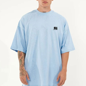 เสื้อยืดคอกลมผ้าคอตตอนแบบหลวมสำหรับผู้ชายพิมพ์ลายโลโก้100% - Product Image 1