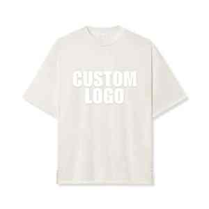 เสื้อยืดผู้ชายไซส์ใหญ่พิเศษ ปี 2025 แบบถัก 100% ผ้าฝ้าย พลัสไซส์ ทรงหลวม พิมพ์ลายโลโก้ - Product Image 1