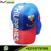 Gorra bordada con letras rojas y blancas, gorro con bordado lateral