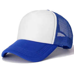 Gorra de camionero de moda de alta calidad con logotipo bordado personalizado de punto Sombrero de malla de 5 paneles y diseño en blanco de tela común - Product Image 3