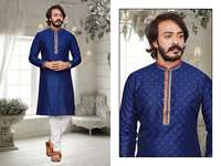 Dernière collection Maruti Fashion MF170 : Ensemble kurta pyjama en coton pour homme, look superposé élégant, idéal pour les mariages et les fêtes d'hiver.