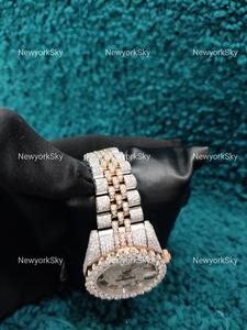 Montre de luxe pour hommes DEF VVS Moissanite en acier inoxydable à mouvement automatique de haute qualité avec diamant Iced Out - Product Image 3