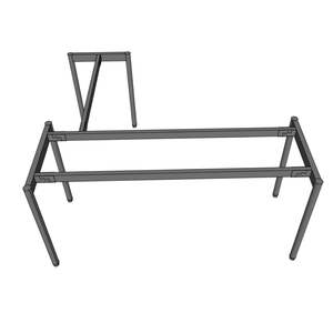 Patas de Mesa Metálicas en Forma de L de Estilo Industrial Moderno, 160x140cm, Sistema OMA II HCOM214 para Taller, Apartamento, Hotel, Comedor - Product Image 1