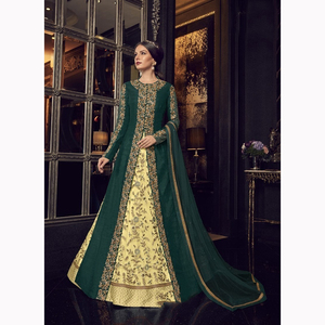 Nuevos diseños de vestido de novia de seda pesada adornado con cuentas de cristal y trabajo de piedra Salwar Kameez para Bodas de adultos - Product Image 1