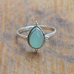 Aqua Chalcedony Gemstone 925 Stamp <b>Silver</b> Sterling Girls Ring Luxurious Handmade Ring Jewelry 925 Sterling <b>Silver</b> Gemstone Ring - Product Image 5