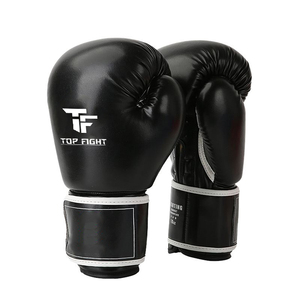 Gants de boxe en cuir Pro Leather, couleur noire unie, pour adultes, entraînement fitness, protection pour le kick-boxing, pour hommes et femmes - Product Image 6