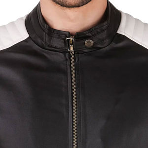 Veste coupe-vent en cuir véritable pour hommes personnalisable col montant écologique respirant hiver coupe-vent Design Made High - Product Image 5