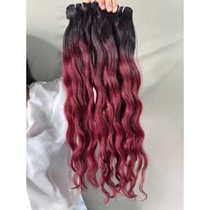 Extensiones de Cabello Virgen Ondulado Indio Borgoña de 8 Pulgadas, Cabello Indio Natural, Ondulado Profundo Suelto, Puntas de Cabello Super Doblemente Tramadas, Lacio Rizado - Product Image 3