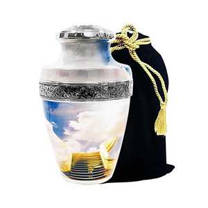 Urnes de crémation en métal urne métallique de style européen pour cendres humaines urnes de souvenir pour cendres humaines fabriquées en Inde - Product Image 1