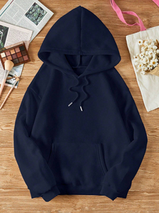 Sudadera con Capucha Personalizada para Hombre, 100% Algodón, Corte Ajustado, Color Sólido, Invierno, Estampado Sublimado, Informal, Cálida, Venta al Por Mayor - Product Image 2