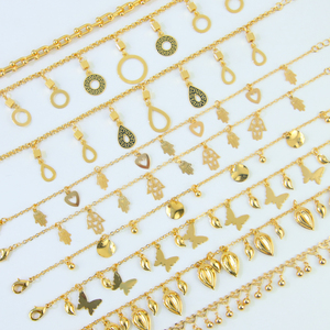 Wholesale Fashion Design 21k Gold Waterproof Anklets Custom Various Styles Brass Adjustable Women Anklets for <b>Gift</b> - Product Image 2