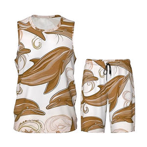 À la mode bonne qualité unisexe porter coloré basket-ball uniforme ensembles adulte séchage rapide basket-ball chemises et hauts - Product Image 2