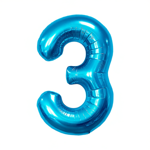 Palloncini Numero Party Love Blu N3 80cm Confezione da 12 Pezzi - Product Image 2