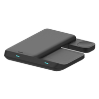 Chargeur sans fil pliable 2026 pour voyage, station de charge magnétique 3-en-1 rapide avec indicateur lumineux pour plusieurs appareils