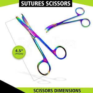 Tijeras quirúrgicas con puntas curvas Construcción de acero inoxidable para un corte preciso en aplicaciones médicas - Product Image 2