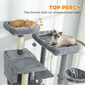 Arbre à chat personnalisable avec design en bois écologique et en peluche pour une utilisation en intérieur et en extérieur, tout neuf - Product Image 1