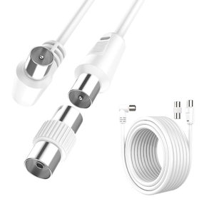 * Presa * cavo coassiale Antenna TV con connettore ad angolo retto maschio a maschio adattatore femmina incluso 25m - Product Image 2