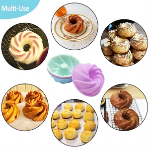 12 cái Silicone không dính Muffin Donut cupcake Khuôn Donut <span class=keywords><strong>Baking</strong></span> <span class=keywords><strong>Cup</strong></span> bánh nhỏ <span class=keywords><strong>Pan</strong></span> Khuôn Silicone Vòng bánh công cụ 100 - Product Image 5