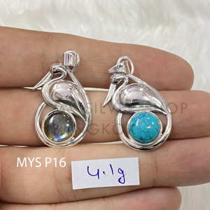 จี้เงินแท้ประดับพลอยธรรมชาติ 925 ตราประทับเงินแท้ ดีไซน์ Hans ราคาขายส่ง ของขวัญเครื่องประดับสำหรับเธอ - Product Image 1