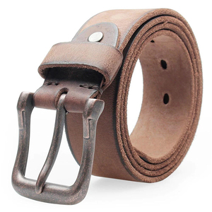 NWK INDUSTRY Genuine Leather <b>Belt</b> Men's Cow Hide Solid Color Pin Buckle Alloy Rectangular Casual Style Durable Design - Product Image 5