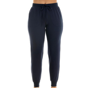 Pantalones de correr de forro polar con diseño personalizado y logotipo impreso para mujer, ajuste holgado con estilo frontal plano para invierno - Product Image 5